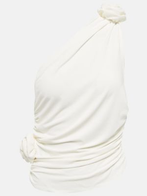 Kvetinový top na jedno rameno Magda Butrym biela
