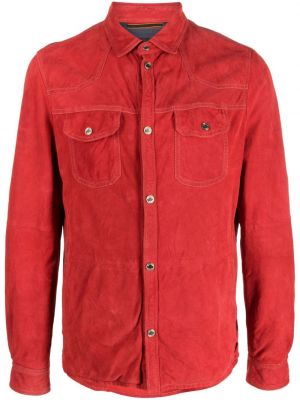 Puhasta usnjena jakna Moorer rdeča