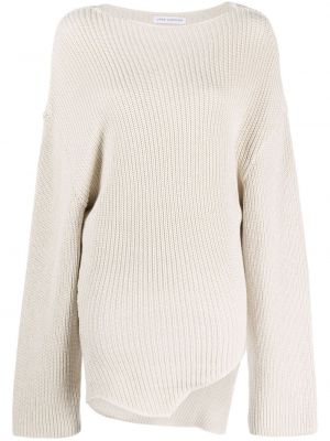 Sweter bawełniany asymetryczny Jade Cropper beżowy