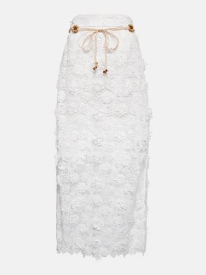 Кружевная юбка миди Zimmermann белая