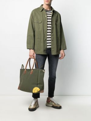 Shopper handtasche mit print Kapital grün