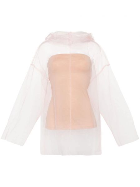 Прозрачна блуза от тюл Sportmax розово