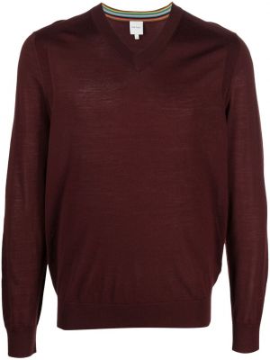 Sweter wełniany Paul Smith czerwony