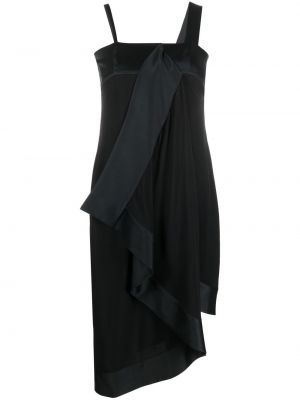 Sukienka asymetryczna drapowana Christian Dior czarna