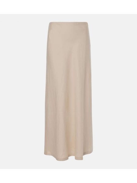 Linne låg midja maxi kjol Faithfull beige