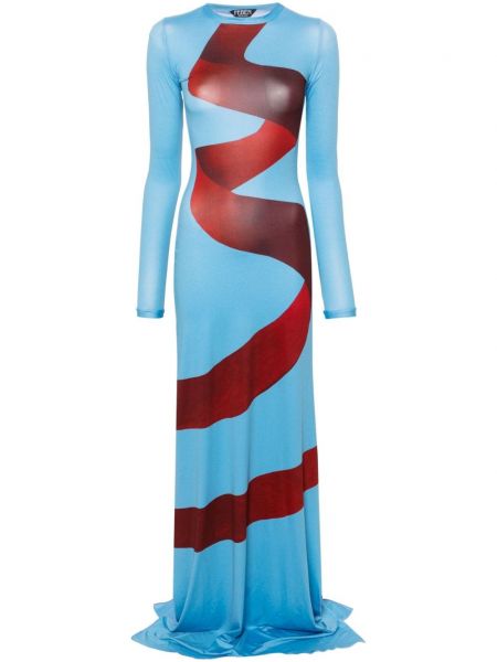 Μάξι φόρεμα με σχέδιο Feben μπλε