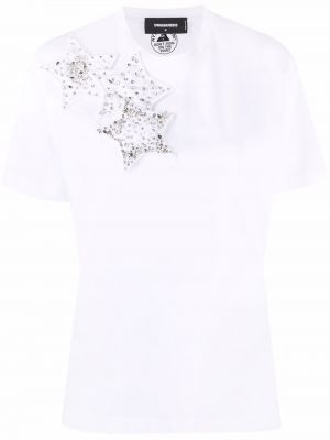 Camiseta de estrellas Dsquared2 blanco
