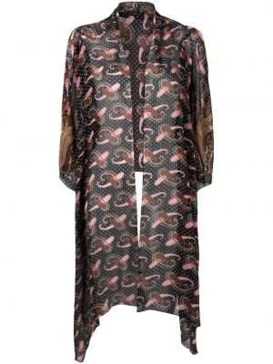 Svilena jakna s printom s paisley uzorkom Etro crna