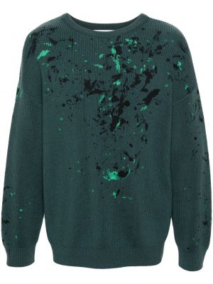 Sweter wełniany Moschino zielony