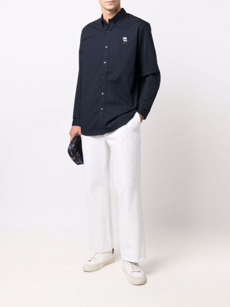 Camisa con estampado Karl Lagerfeld azul