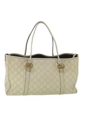 Shopper handtasche mit taschen Gucci Vintage weiß