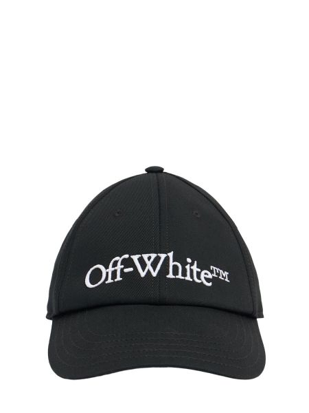 Памучна шапка с козирки Off-white черно
