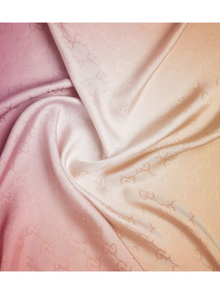 Žakárový hedvábný šál Gucci růžový