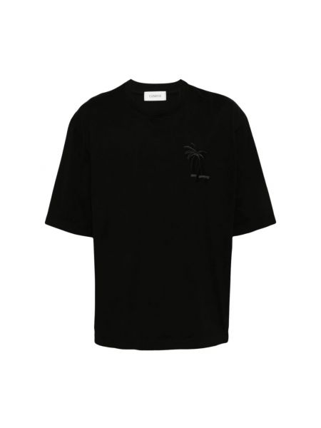 Koszulka z dżerseju casual Laneus czarna
