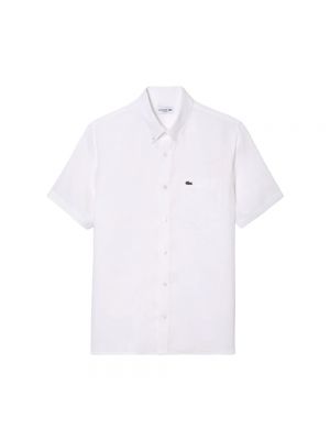 Lniana koszula Lacoste biała