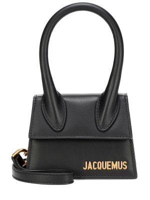 Kožená shopper kabelka Jacquemus černá