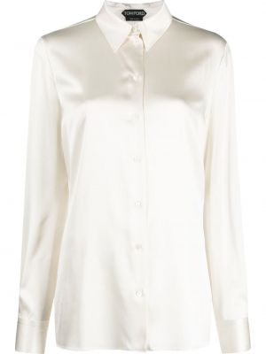 Копринена риза Tom Ford бяло