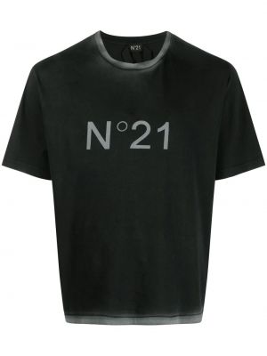 Tryckt t-shirt i bomull Nº21 svart