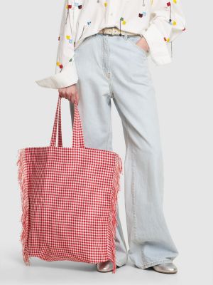 Shopper handtasche aus baumwoll Msgm rot