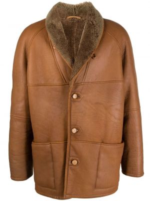 Płaszcz skórzany A.n.g.e.l.o. Vintage Cult brązowy