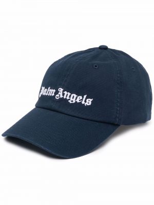 Bomull brodert cap Palm Angels blå