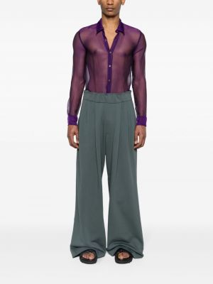 Skaidri šilkinė marškiniai Dries Van Noten violetinė