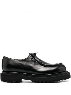 Кожени ниски обувки с връзки с дантела Officine Creative черно