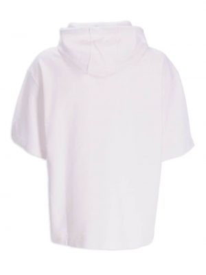 Bavlněné tričko s kapucí Hugo bílé