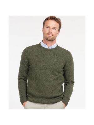 Jersey de lana con estampado de tela jersey Barbour verde