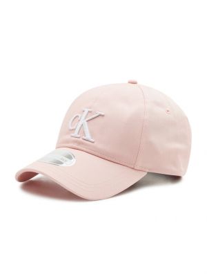 Siuvinėtas siuvinėtas kepurė su snapeliu Calvin Klein Jeans rožinė