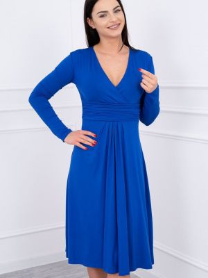 Макси рокля с дълъг ръкав Kesi синьо