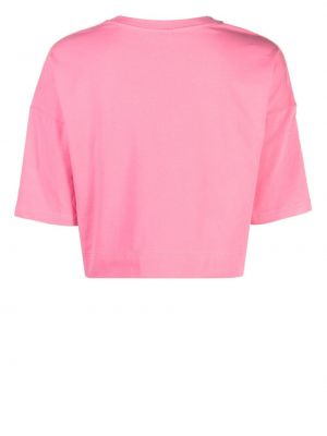 Kokvilnas t-krekls Moschino rozā