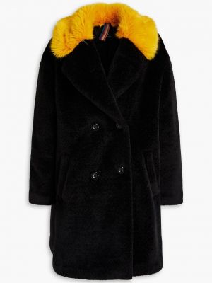 Двубортное пальто из искусственного меха PAUL SMITH черный