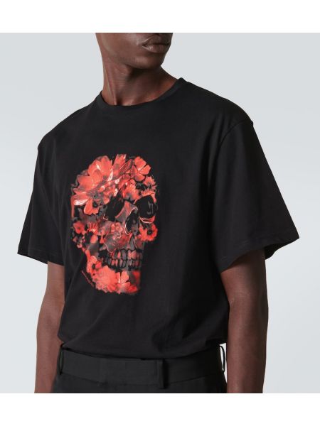 Jersey t-shirt aus baumwoll mit print Alexander Mcqueen