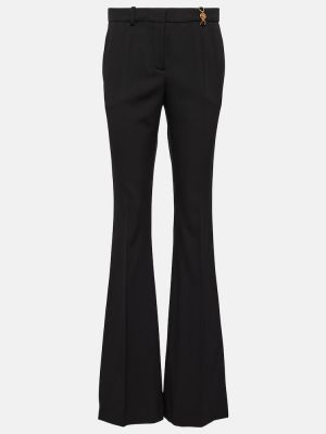 Vlnené nohavice Versace čierna