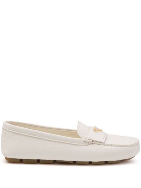 Loafers en cuir Prada blanc