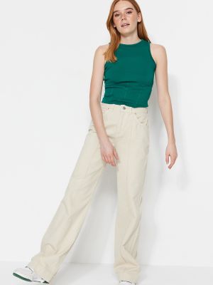 Blugi loose fit Trendyol - Bej