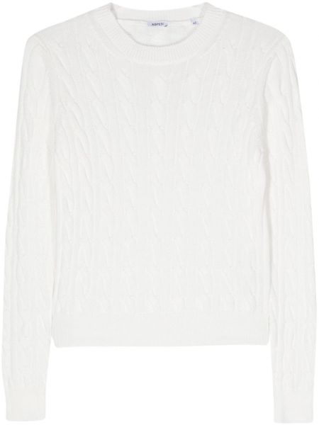 Памучен пуловер Aspesi бяло