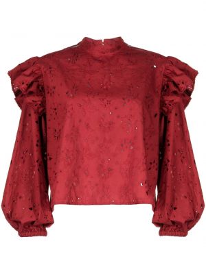 Памучна блуза Chufy червено