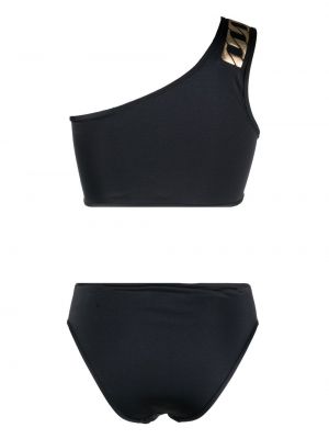 Asimetrisks bikini ar apdruku Balmain melns