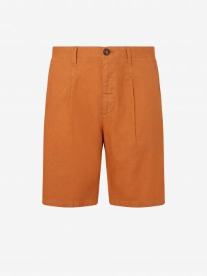 Ленени дънкови шорти Pepe Jeans оранжево