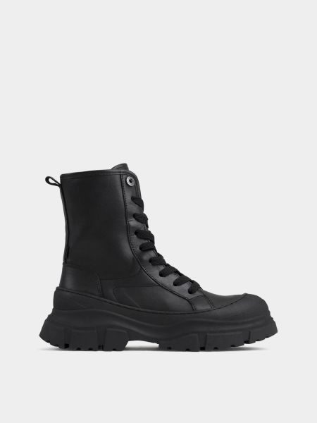 Черные кожаные ботинки Bronx