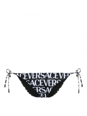 Bikini con stampa Versace nero