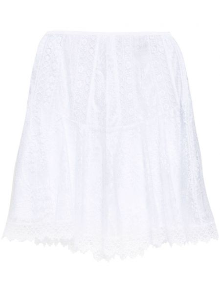 Φούστα mini με δαντέλα Charo Ruiz Ibiza λευκό