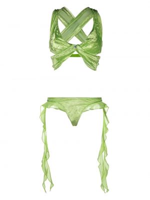 Кадифен компект бикини Poster Girl зелено