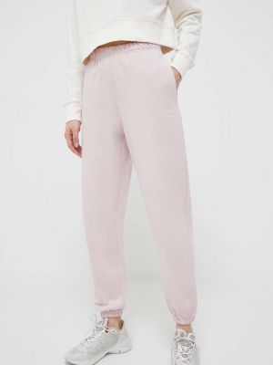 Pantaloni sport din bumbac New Balance roz