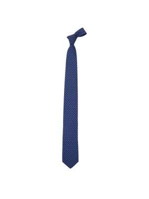 Niebieski krawat z nadrukiem Salvatore Ferragamo