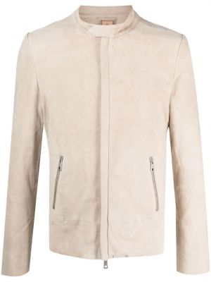 Kožená bunda na zips Giorgio Brato biela