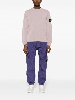 Sweat col rond en tricot col rond Stone Island rose