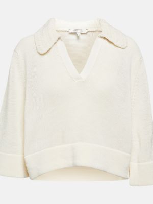 Sweter wełniany bawełniany Dorothee Schumacher biały